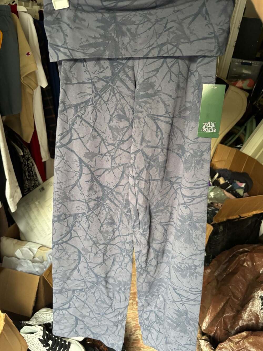 Wild Fable Slate Blue Printed Foldover Waist Pants